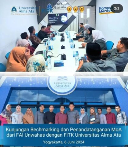 Kunjungan Benchmarking dan Penandatanganan MoA dari FAI Unwahas dengan FITK Universitas Alma Ata